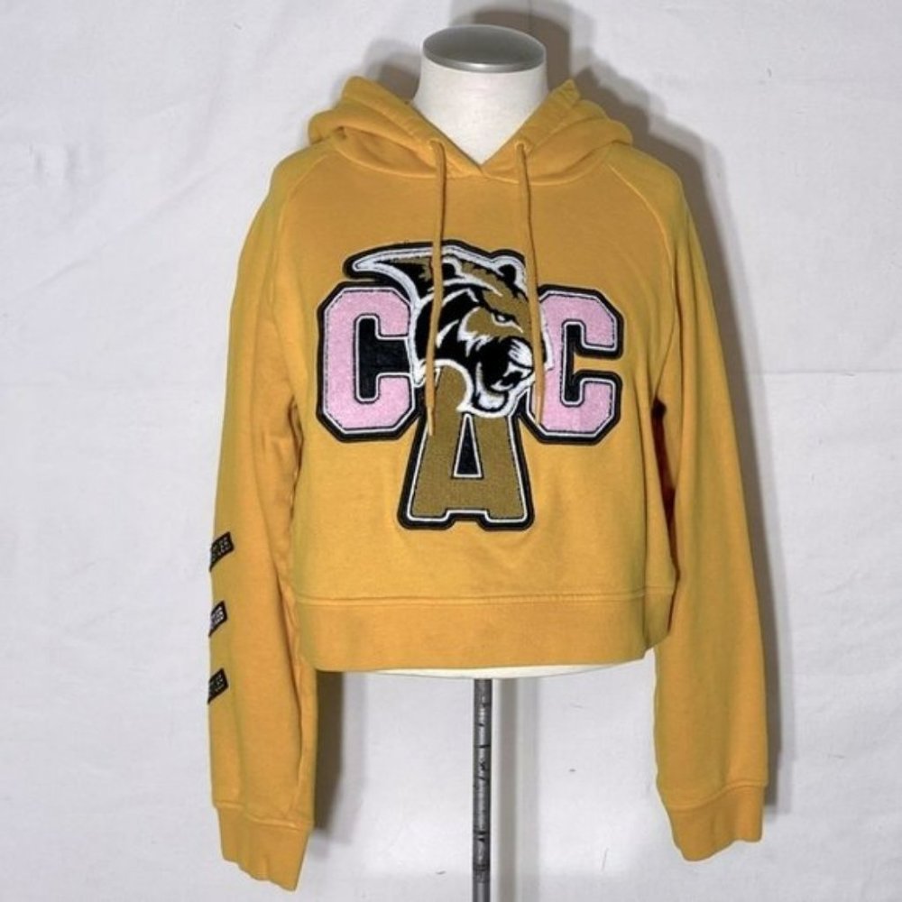 Crooks & Castles Yellow  Beychella Cropped Hoodie L